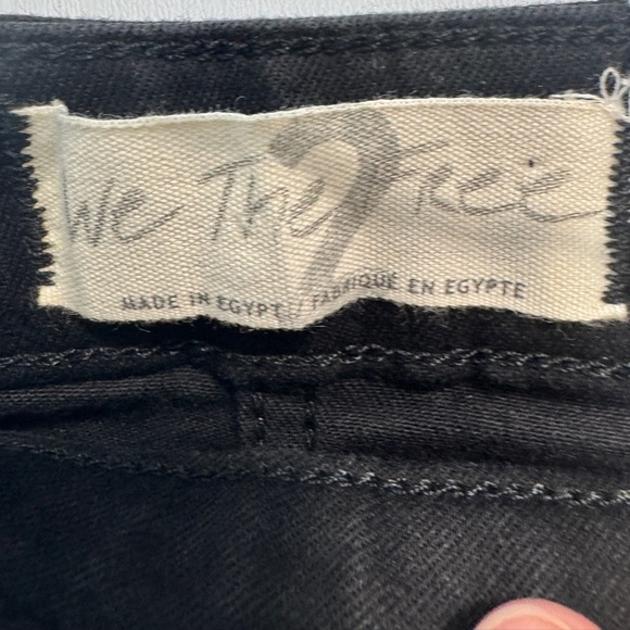 Free People We The Free Notched Denim Wrap Skirt Black - Picture 5 of 10